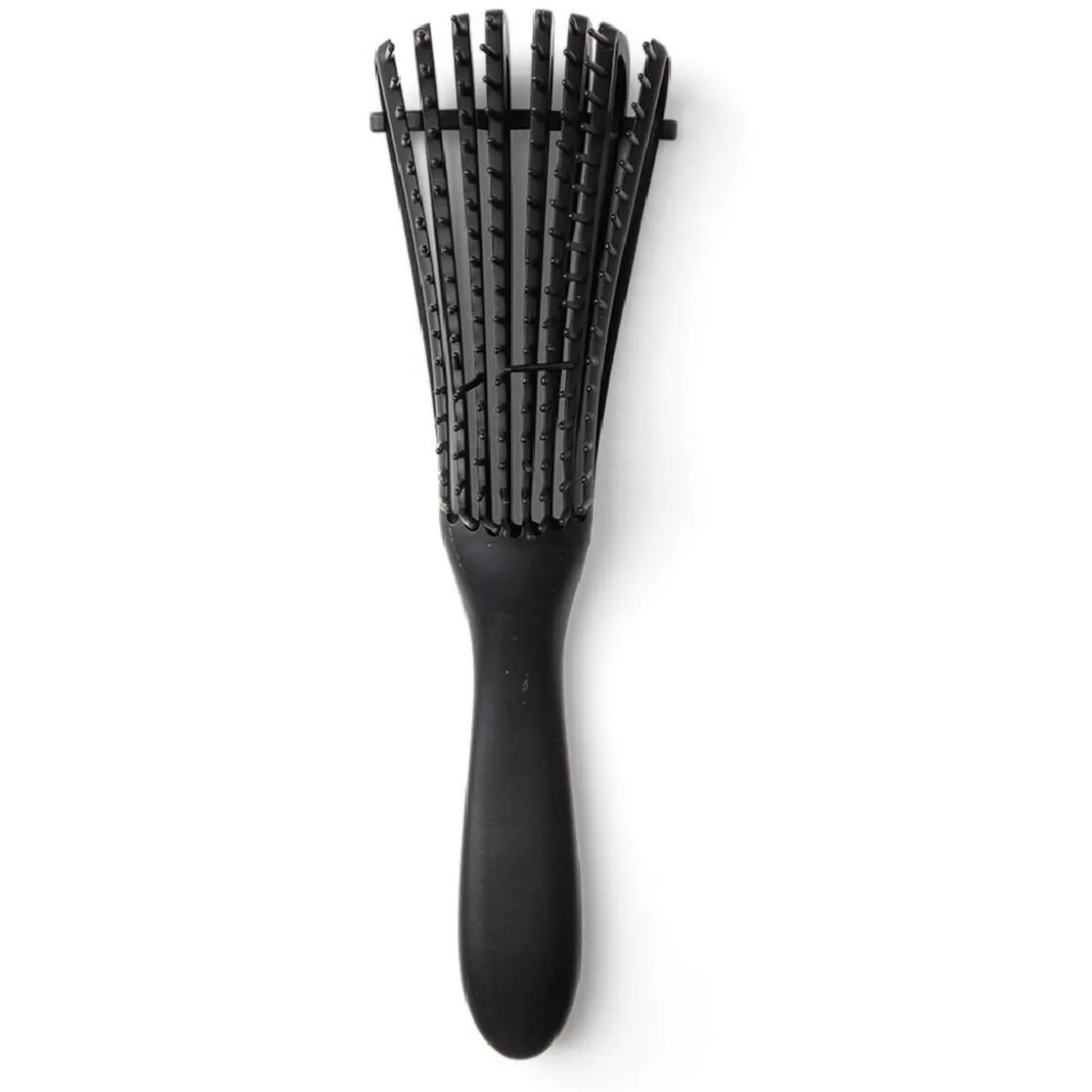 Brosse à cheveux démêlante plate à picots PVC noir
