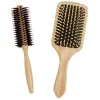 Brosse à cheveux en bambou x2