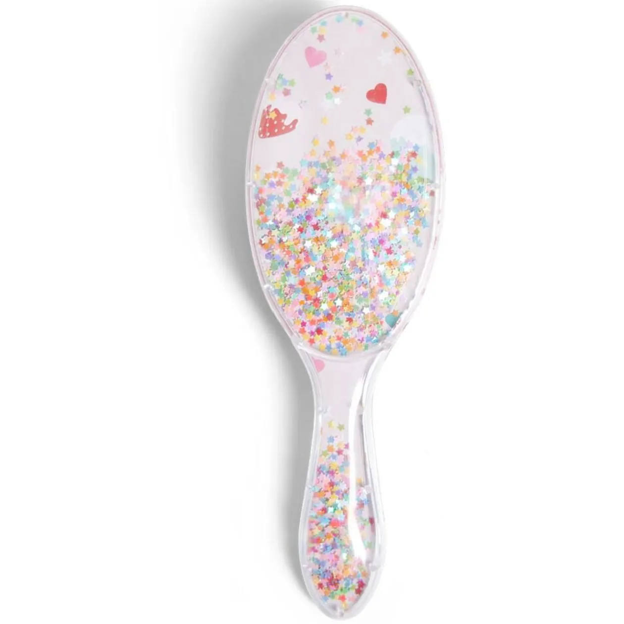 Brosse à cheveux enfant avec manche étoiles multicolores L21cm