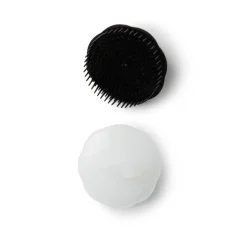 Brosse à cheveux ronde ergonomique en plastique noir et transparent