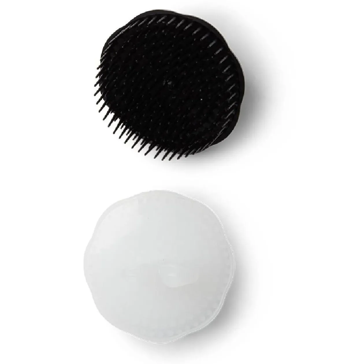 Brosse à cheveux ronde ergonomique en plastique noir et transparent