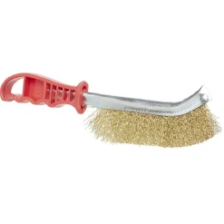 Brosse métallique manche plastique rouge