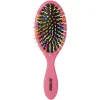 Brosse pneumatique ovale picots perlés pvc multicolore fuchsia