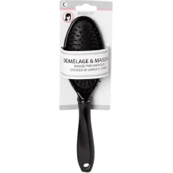 Brosse pneumatique ovale picots perlés pvc noir