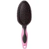 Brosse pneumatique ovale picots perlés pvc fuchsia noir