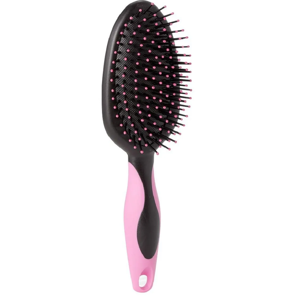 Brosse pneumatique ovale picots perlés pvc fuchsia noir