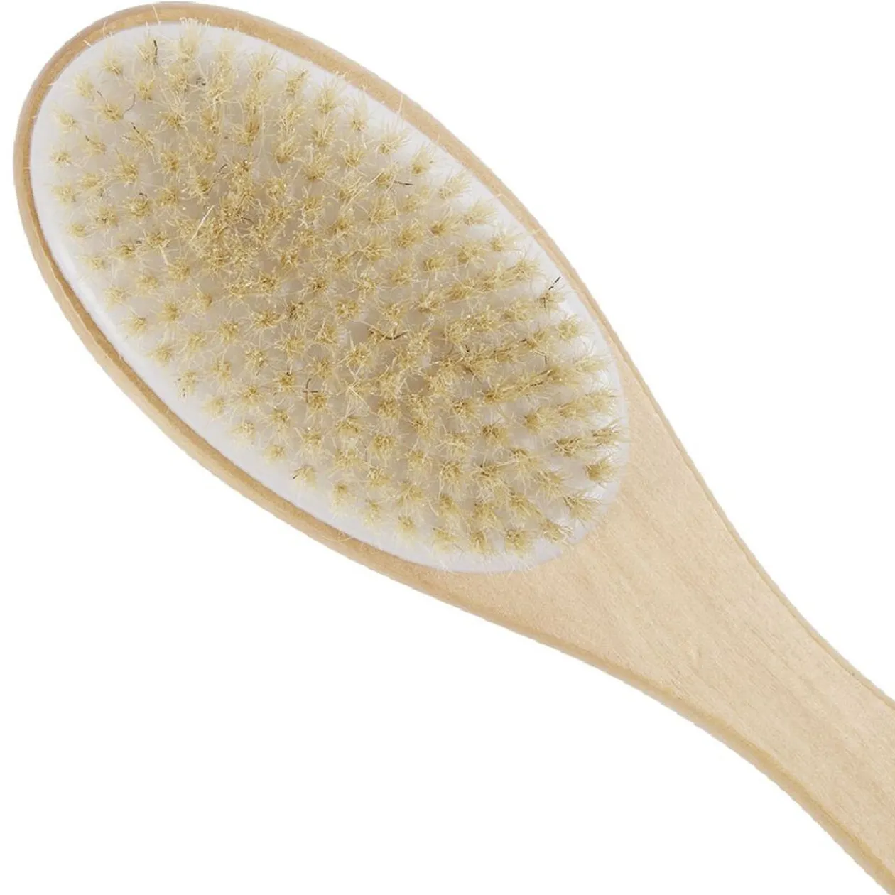 Brosse pour le corps double face bois et laine