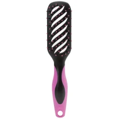 Brosse tunnel multi-usages picots perlés pvc noir fuchsia