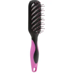 Brosse tunnel multi-usages picots perlés pvc noir fuchsia