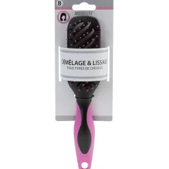 Brosse tunnel multi-usages picots perlés pvc noir fuchsia