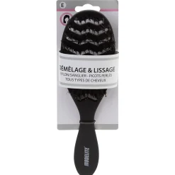 Brosse tunnel multi-usages nylon/sanglier picots perlés noir