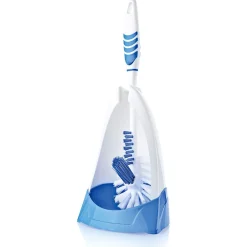Brosse WC à 3 têtes blanc et bleu