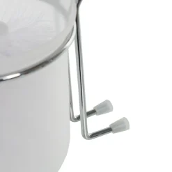 Brosse WC à ventouse gris blanc