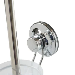 Brosse WC à ventouse gris blanc