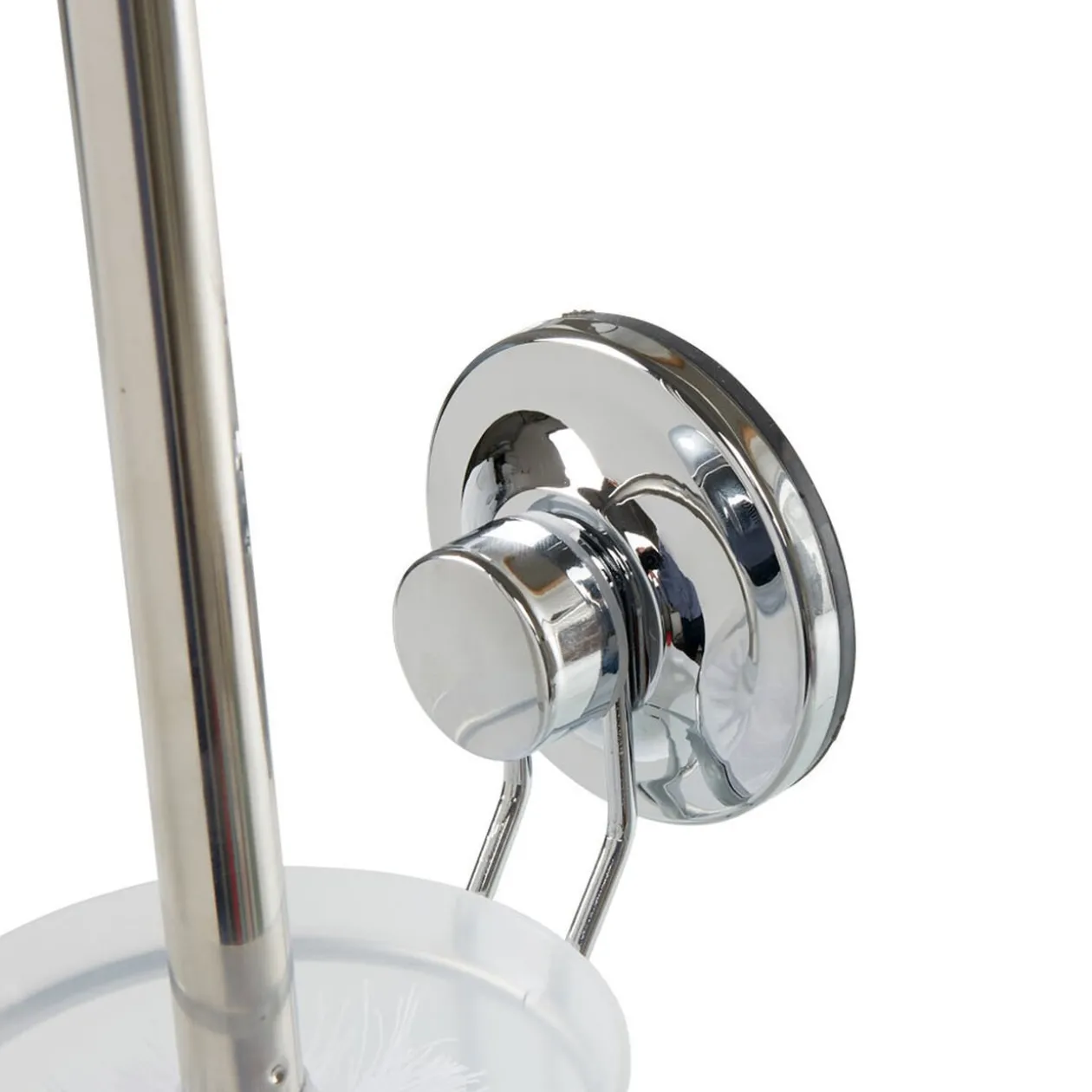 Brosse WC à ventouse gris blanc