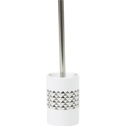 Brosse WC blanche motifs triangles