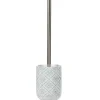 Brosse WC céramique design rosace blanc bleu