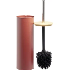 Brosse WC cylindrique bambou et métal marron naturel