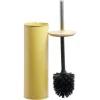 Brosse WC cylindrique bambou et métal jaune naturel