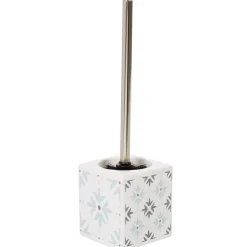 Brosse WC design carreau de ciment blanc
