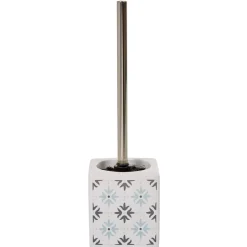 Brosse WC design carreau de ciment blanc