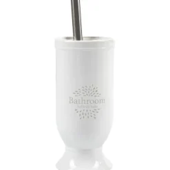 Brosse WC design fleur avec inscription bathroom