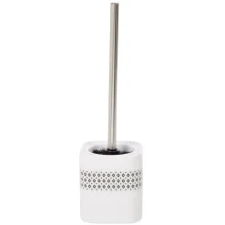 Brosse WC design graphique blanc et noir