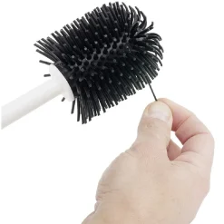 Brosse WC silicone ronde avec support plastique blanc