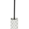 Brosse WC socle carré grès motif trait noir et blanc 9,2x9,2xH36cm