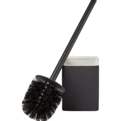 Brosse WC socle carré grès noir 9,2x9,2xH36cm