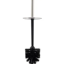 Brosse WC socle haut rond métal gris Ø9,5xH38cm