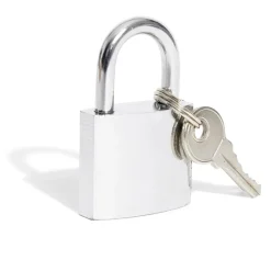 Cadenas en acier gris chromé de 32 mm - 2 clés