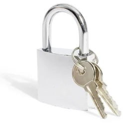 Cadenas en acier gris chromé de 38 mm - 2 clés