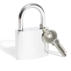 Cadenas en acier gris chromé de 38 mm - 2 clés