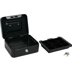 Caisse à monnaie avec 2 clés métal gris foncé