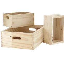 Caisse de rangement en bois x3