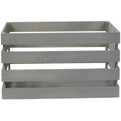 Caisse de rangement en bois gris