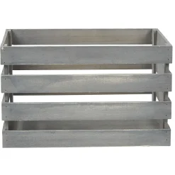Caisse de rangement en bois gris