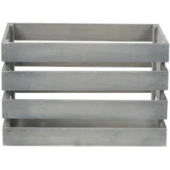 Caisse de rangement en bois gris