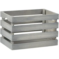 Caisse de rangement en bois gris