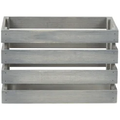 Caisse de rangement en bois gris