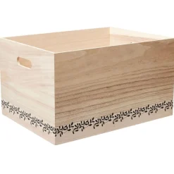 Caisse de rangement en bois L.33 x l.23 x H.21 cm