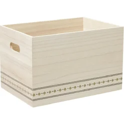 Caisse de rangement en bois L.43 x l.33 x H.25 cm