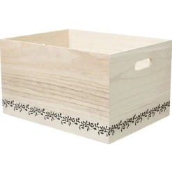 Caisse de rangement en bois L.43 x l.33 x H.25 cm