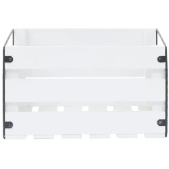 Caisse de rangement en bois et métal - L32,5 x l18 x H24 cm