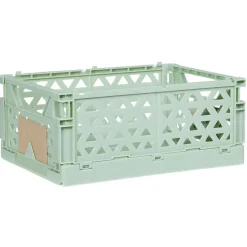 Caisse pliable avec porte-étiquette vert L17xl12,5xH7cm