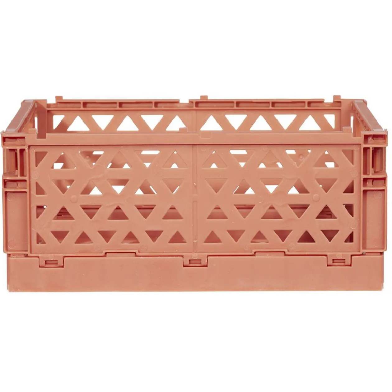 Caisse pliable avec porte-étiquette marron L17xl12,5xH7cm