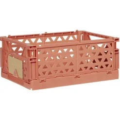 Caisse pliable avec porte-étiquette marron L25xl16,5xH10cm