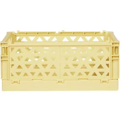 Caisse pliable avec porte-étiquette jaune L25xl16,5xH10cm