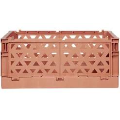 Caisse pliable avec porte-étiquette marron L33xl25xH15cm